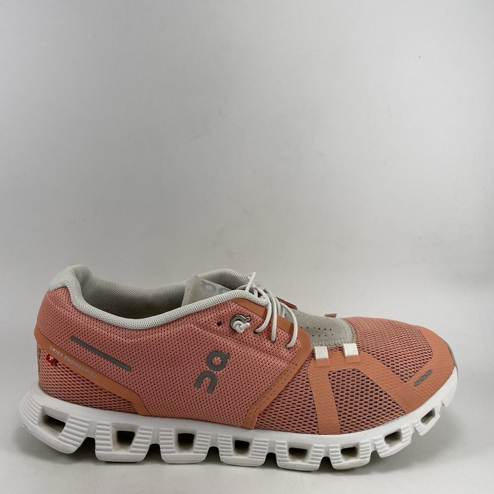 On Cloud 5 Running Shoes Womens Size 9 Flamingo/Pearl Mesh CloudTec Sneakers
